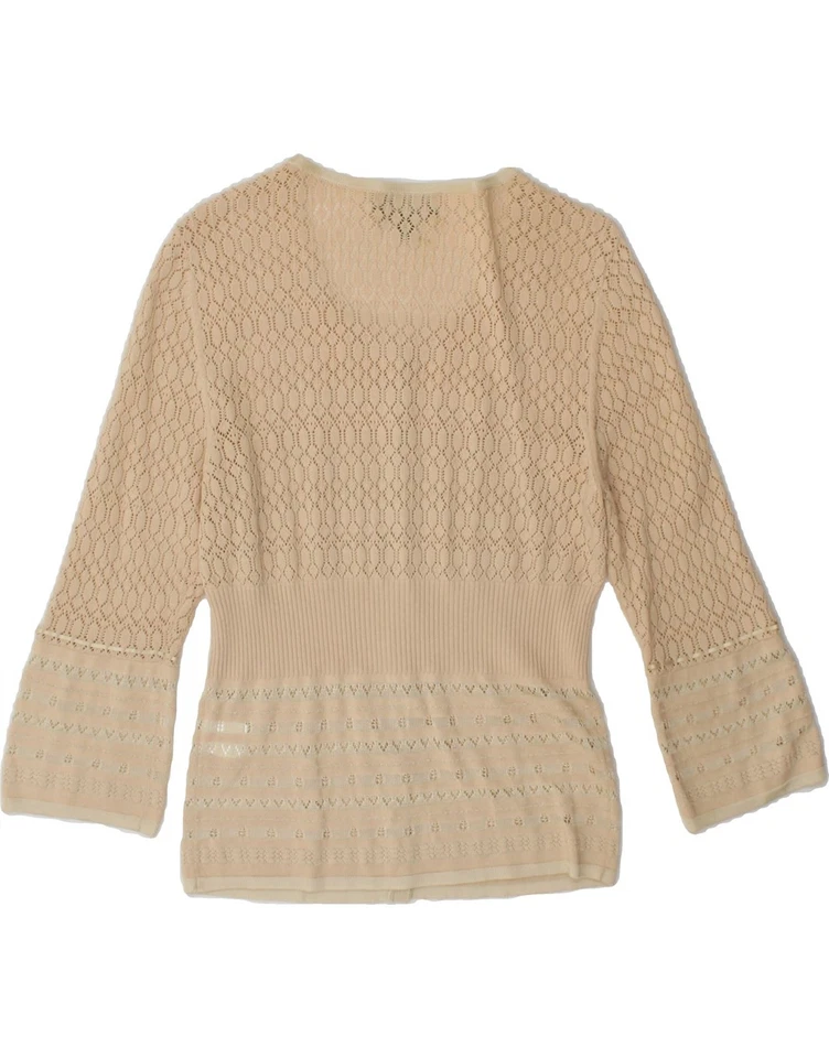 Suéter Cárdigan Mujer Fenn Wright Manson Reino Unido 10 Pequeño Beige Rayas CL50 Foto 2 de 3