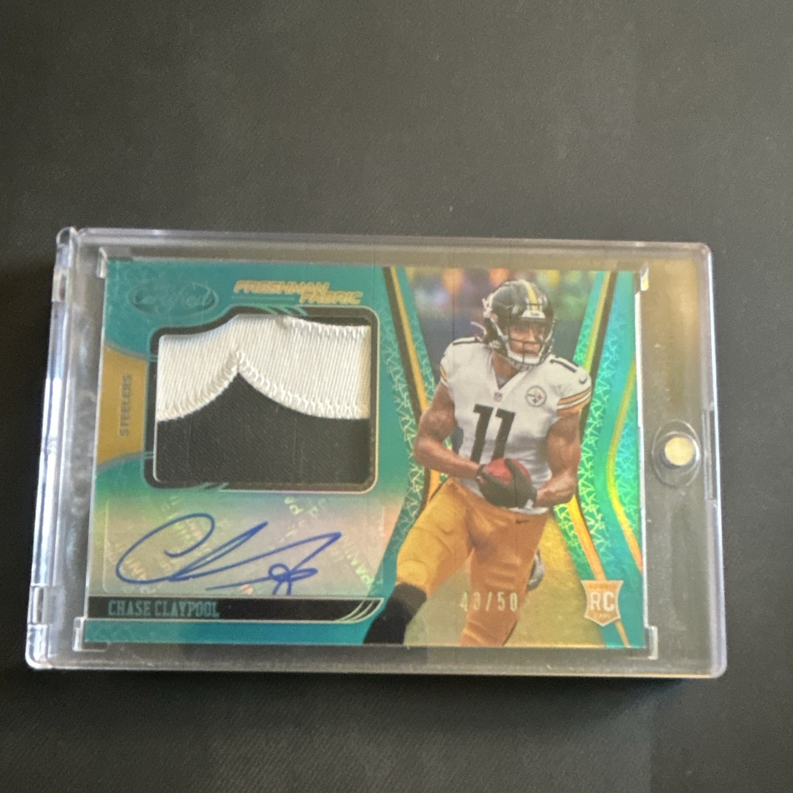 Chase Claypool Panini Certified #226 Autograph Jersey Teal Mirror