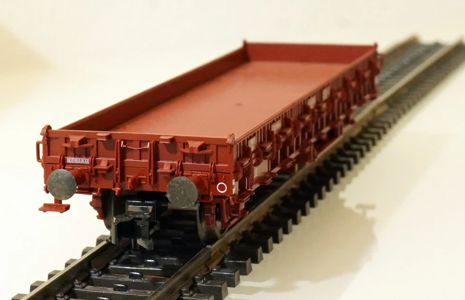 FLEISCHMANN 5227 F ECHELLE HO 1/87 SNCF WAGON PLAT JQo 2 ESSIEUX EP. 3 + BOITE - Photo 4/4