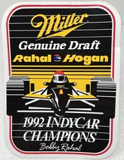 VTG 1992 Bobby Rahal IndyCar Sticker Rahal-Hogan Miller Genuine Draft 8x6 USA