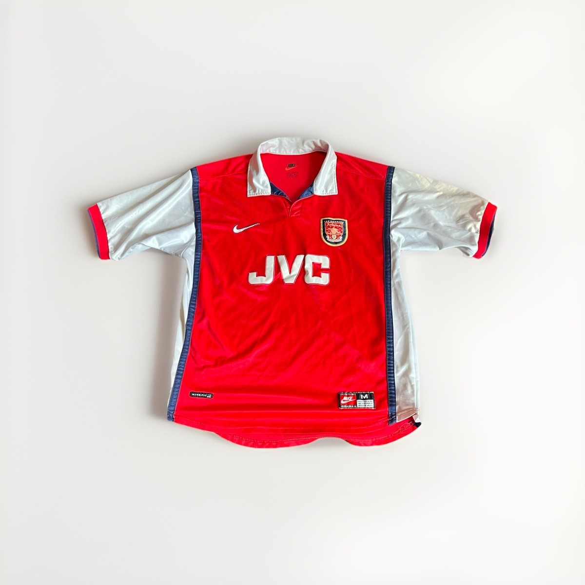 Nike Arsenal Gunners Men M Red JVC Vintage Jersey Made in UK