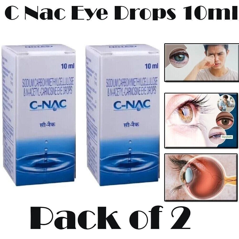 Pack of 2 C-NAC Eye Drops For Cataract, N-Acetylcarnosine 10 ML