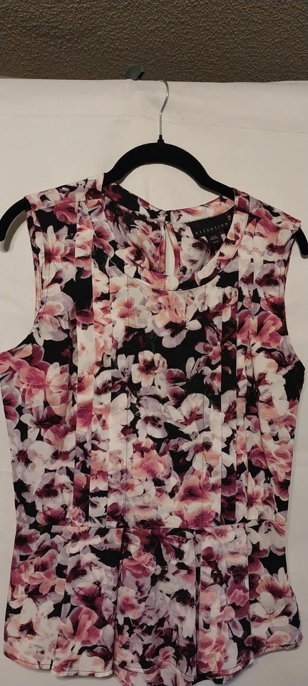 Top Mujer Floral Manga Corta Rosa Púrpura Atención Talla Mediana Foto 4 de 4