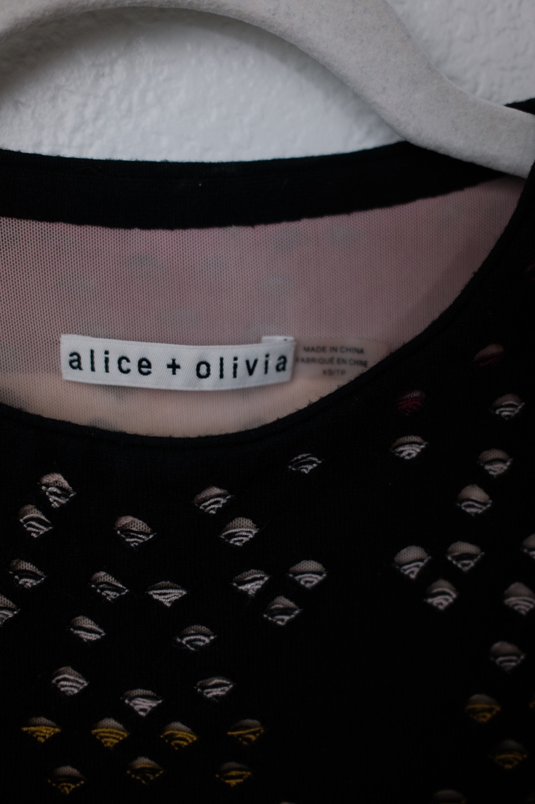 Alice + Olivia Ines Multicolor Pointelle Knit Crop Shirt Size XS image 2