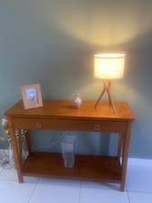 Oak Veneer Hall Console Table with Draws
