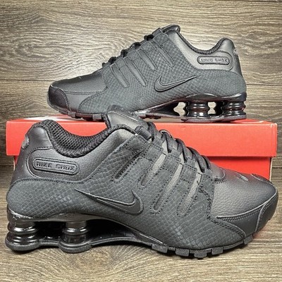 Nike Men's Shox NZ Triple Black Athletic Casual Shoes Sneakers