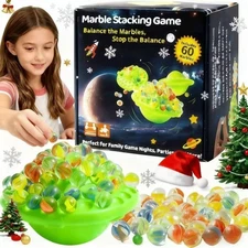 Marble Balance Board Game for Kids & Adults – Fun Family Stacking Challenge... 