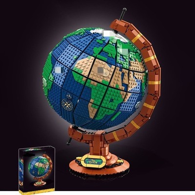 The Earth Globe Assembly Model Block Set 2585pcs Rotating Educational DisplayAlt