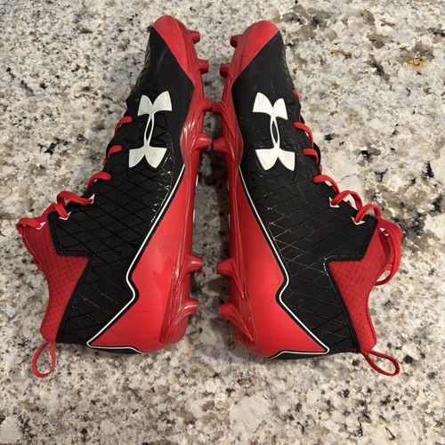 Under Armour Team Nitro Select Mid MC Men's Football Cleats Black Red Sz 13 UEC - Picture 6 of 10