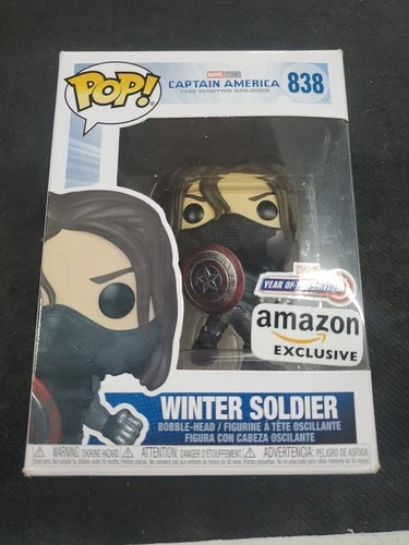 Funko Pop! Marvel Winter Soldier #838 Amazon Exc Vinyl Figure W/Pop Protector