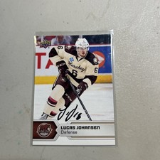 2017-18 Upper Deck AHL - Lucas Johansen #82 (RC) Autographed Rookie Card. rookie card picture