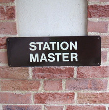 GWR Station Master Enamel Sign Door Plate Railwayana Brown & Cream Rare Sign vgc