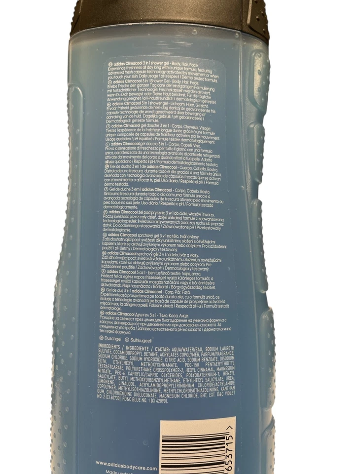 Adidas Climacool 3-in-1 Shower Gel 13.5 fl oz x2, Body Hair Face, Fresh Capsules - Image 4 of 4