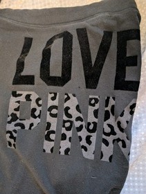 vintage PINK Victoria's Secret Black Sweats M Leopard Print 