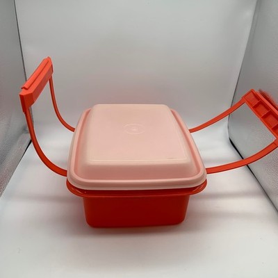 Vintage Tupper Ware Pak N Carry Retro Lunchbox Red/White