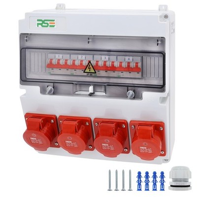 Baustromverteiler Wandverteiler Komplett Verdrahtet 32A 16A 230V mit CEE Dose