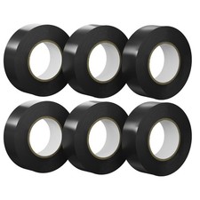 6 Pack Black Electrical Tape Waterproof, 0.75 in x 66 FT High Temp Electric T...
