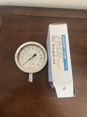 ASHCROFT 35-1009-SW-02L-60PSI 3-1/2'' NSMP, Stainless Steel Pressure Gauge