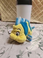 NWT Vintage Disney Store Little Mermaid FLOUNDER Mini Bean Bag 7" Stuffed Plush