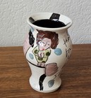 Very Beautiful Sandra Magsamen Studio Pottery Vase Yellow Cat Signed RARE 6.3" — photo 1