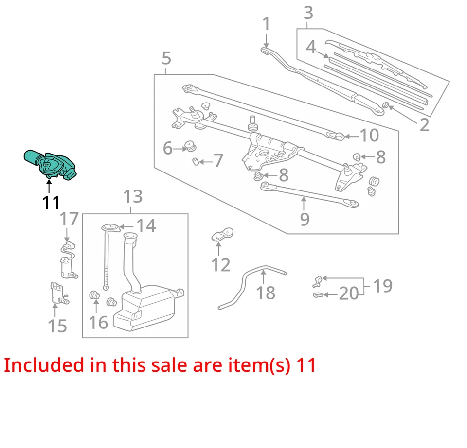 Acura MDX 2004 motor limpiaparabrisas delantero fabricante de equipos originales 156 k millas - LKQ346834751 Foto 4 de 4