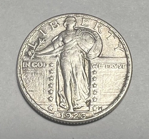 United States 1926 Silver Standing Liberty Quarter XF/AU Lustrous