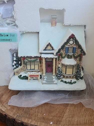 BRADFOR EXCHANGE Christmas Hawthorne FABRIC STORE of the Memories Village - Picture 15 of 21