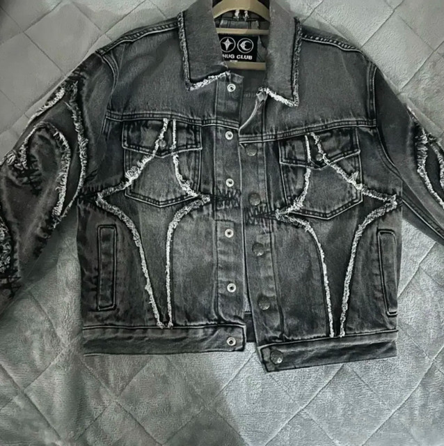 Thug Club Denim Tribal Jacket Black Size 3 Large TC