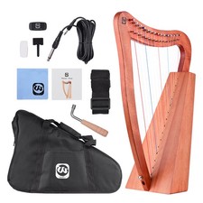 Walter.t 15-String Lyre Harp Wooden String Instrument With Carry Bag Strap GTOB