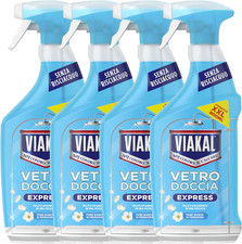 Viakal Vetro Doccia Express Spray, Fiori Bianchi, Senza Risciacquo, Pulizia Scin