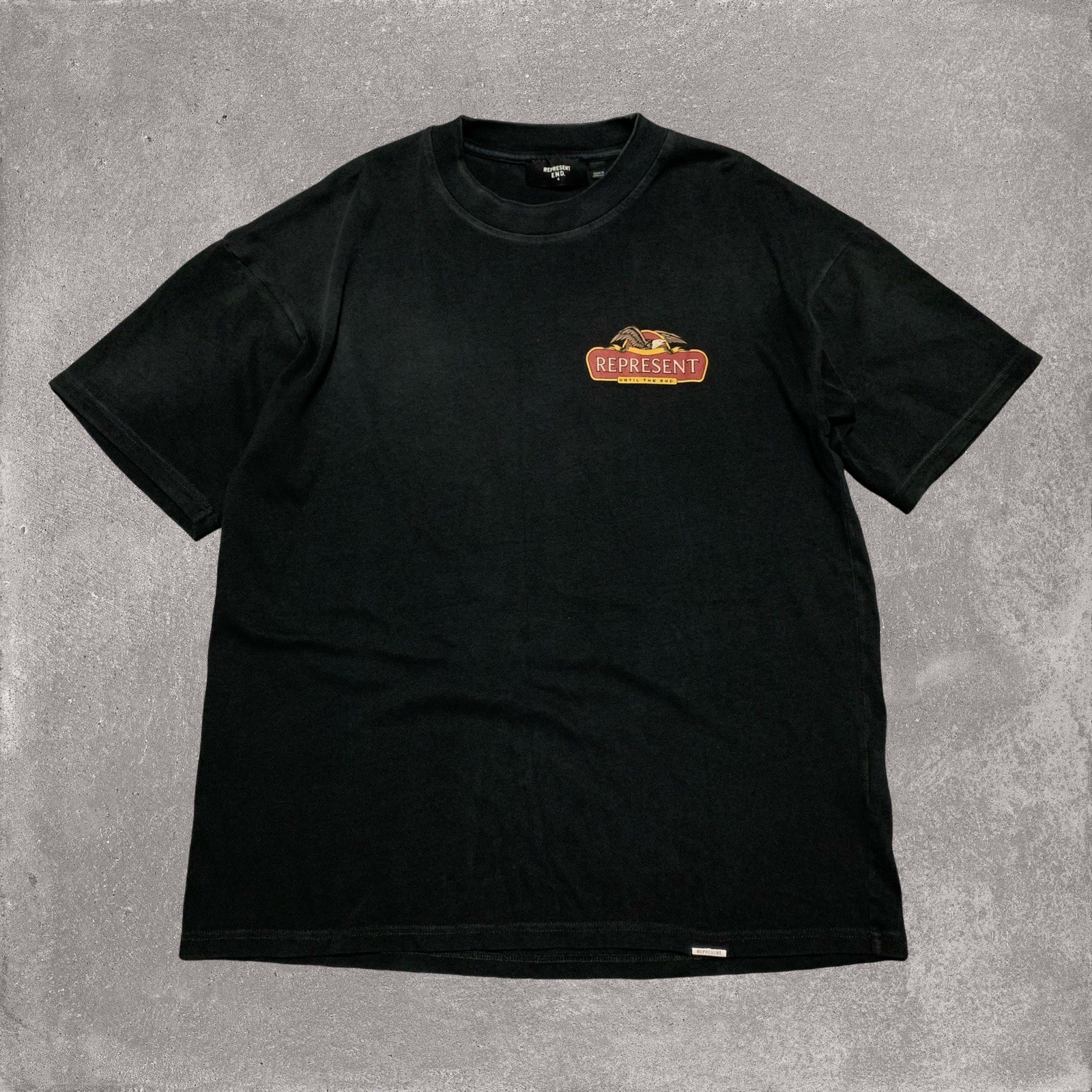 Represent Small Eagle End Stained Black Tee - image 2