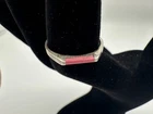 1.54g Vintage Sterling Silver 925 Pink Inlay Band Ring Minimalist Size 8.5 M