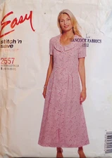 McCall's Sewing Pattern 2557 Misses Dress Front Tuck Back Ties Sizes 16-22 CUT