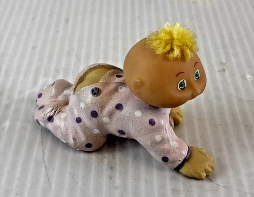 Vintage 1980's Cabbage Patch Kids Mini Figure PVC Figurine Baby Yarn Hair