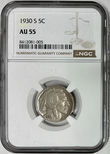 1930-S Buffalo Nickel, NGC AU-55