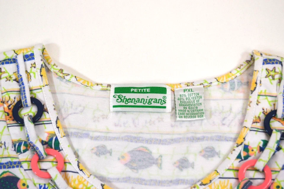 Camiseta Shenanigans Petite Top Mujer Estampado Pez - Talla PXL Foto 3 de 3