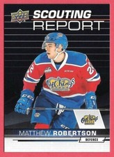 2018-19 Matthew Robertson Upper Deck CHL Rookie Scouting Report - NY Rangers