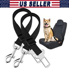 2  Pet Dog Seat Belt Adjustable Travel Car Safety Harnesses Lead Restraint USA
