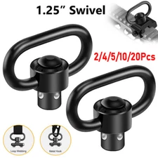 Push Button QD Quick Detach/Release 1.25inch Rifle Heavy Duty Sling Swivel Mount