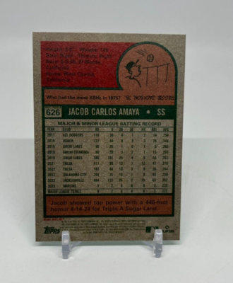 2024 Topps Heritage High Number Jacob Amaya RC #626 Aqua Bordered