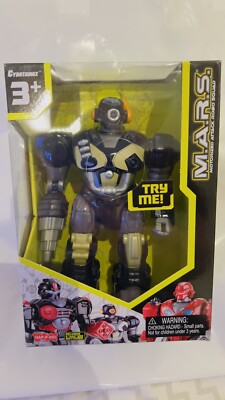 Cybotronix MARS Black Revo Walking Robot 7'' Motorized Attack Robo Squad NIB