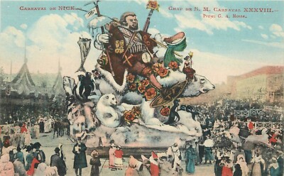Postcard Nice France Carnival Parade Float C-1910 artist impression 22-13563