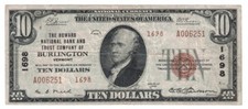 U.S. (Burlington, VT) - Series of 1929 $10.00 National Currency Banknote