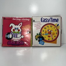 RARE Little Learners TeacherToy "Lacing  Tieing"  "Easy Time" with 33 1/3 RPM