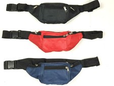 Mens Ladies Small Zipped Holiday Travel Money Keys Multi Pocket Waist Bumbag Bag