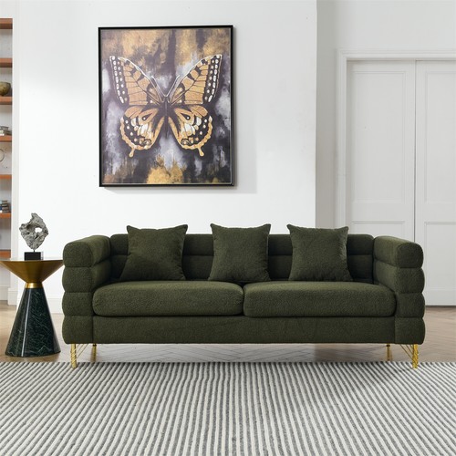 81'' 3-Seater Sofa Couch Upholstered Sofa Couch with 3 Pillows for Living Room - Picture 38 of 72