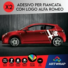 Pair of stickers stickers Alfa Romeo MITO SIDE BAND BISCIONE