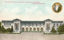 Vintage Postcard California State Building Alaska Yukon Pacific Expo Seattle WA