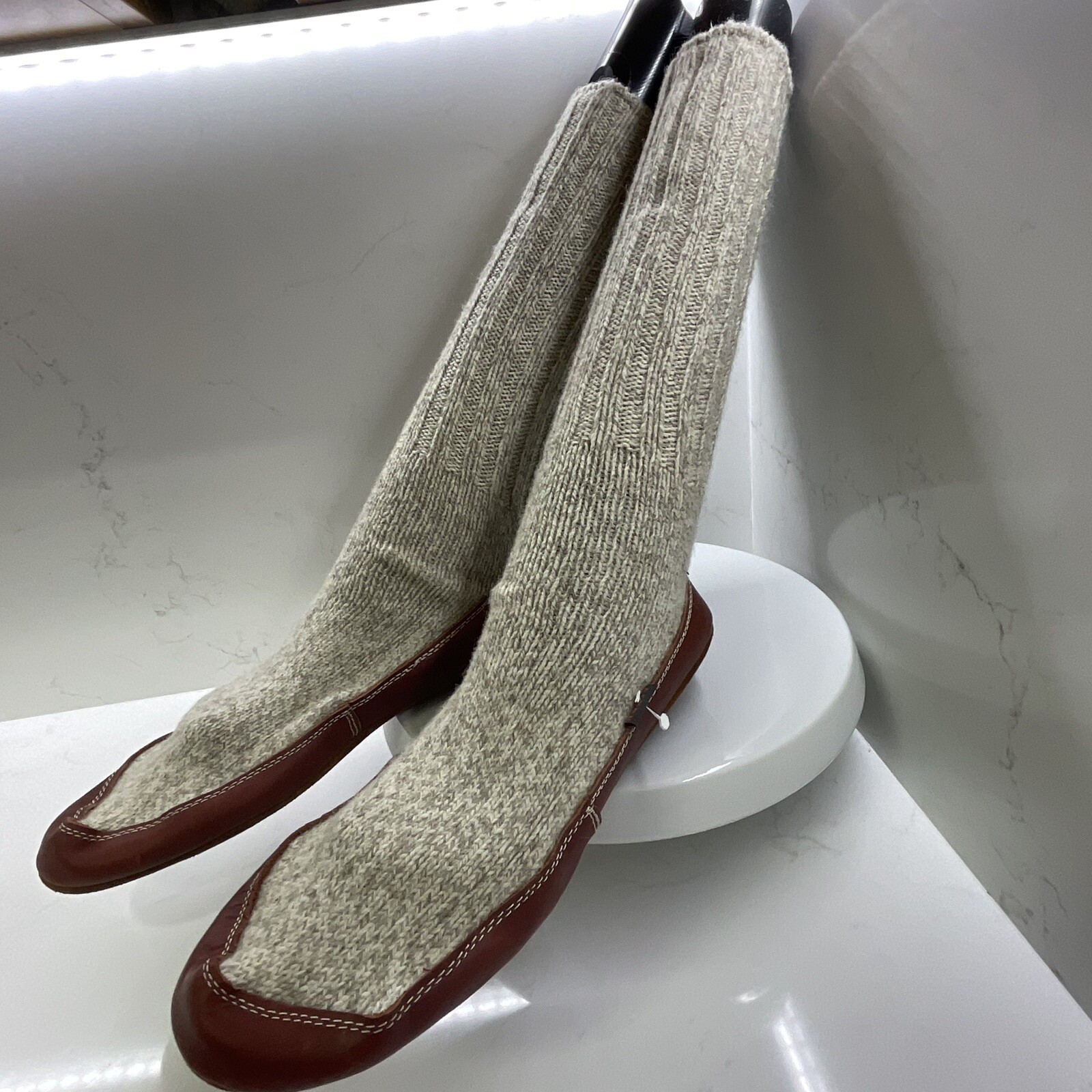 SAOLA Calze ciabatte uomo Acorn Comfort On Earth grigio lana straccio suola pelle 10 5 11 5