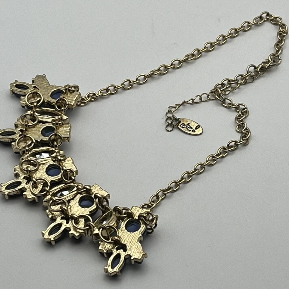 Etc! Collar púrpura blanco cadena tono oro renacimiento egipcio Foto 4 de 4